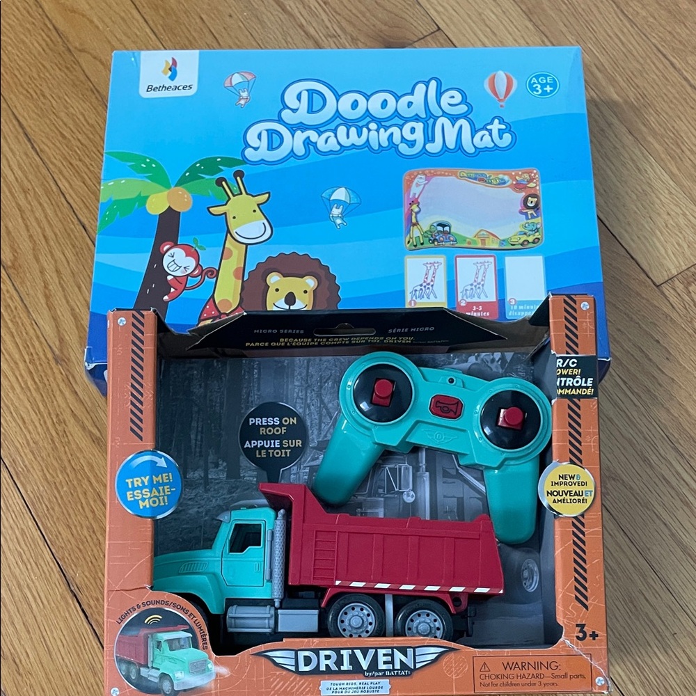 RC Dump Truck Toy - doodle drawing mat